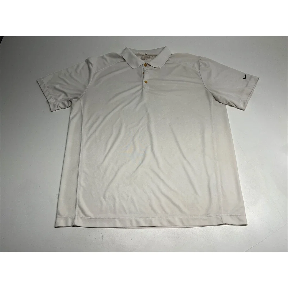 Nike Golf Dri Fit Polo Shirt White Mens‎ XL Lightweight Activewear Casual Top